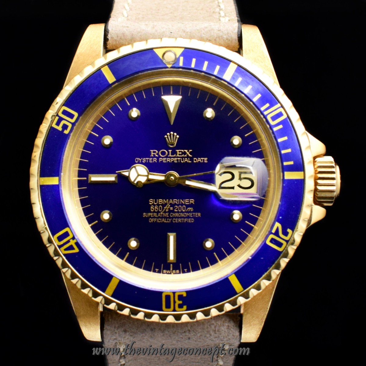 Rolex Submariner 18K Yellow Gold Blue Purple Nipple Dial 1680 (SOLD)