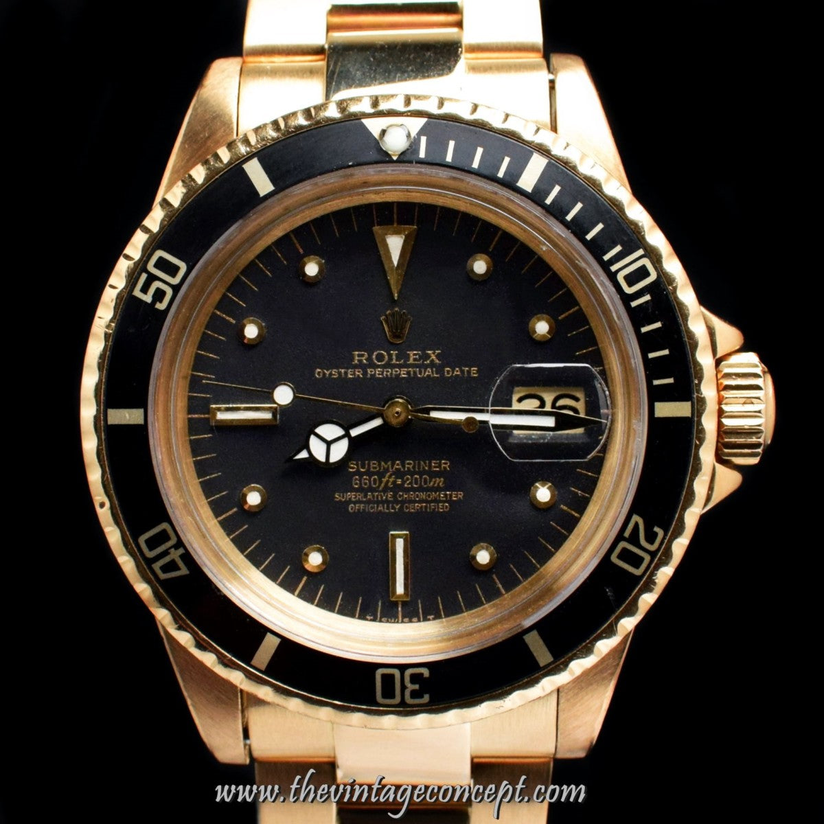 Rolex Submariner 18K YG Black Nipple Dial 1680 (SOLD)