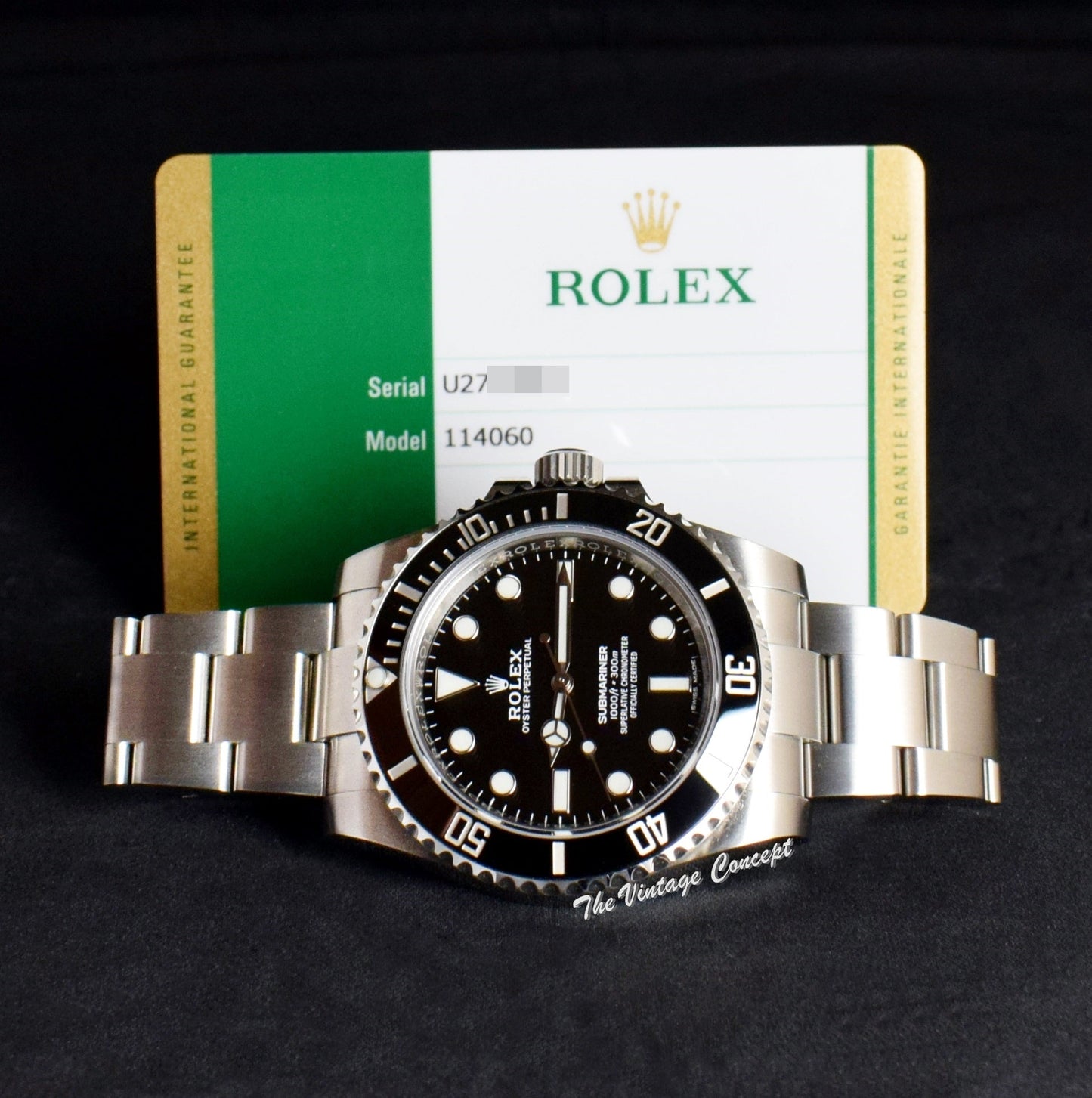 Rolex Submariner No Date 114060 w/ Rolex Guarantee Card  (SOLD)