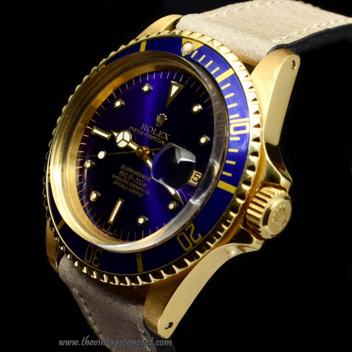 Rolex Submariner 18K Yellow Gold Blue Purple Nipple Dial 1680 (SOLD)