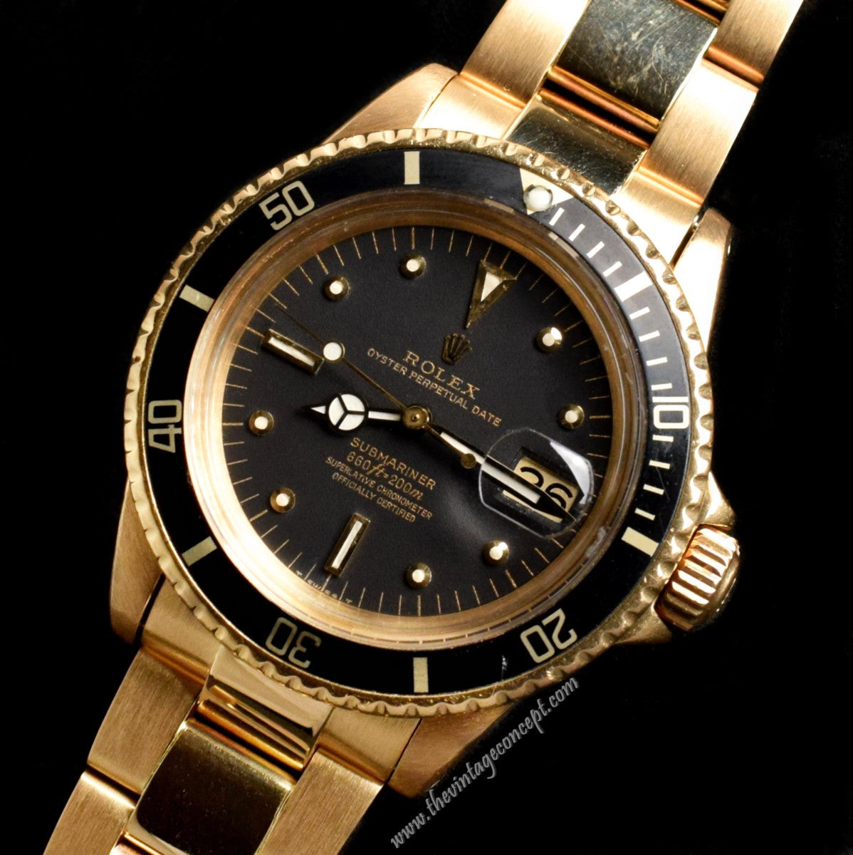 Rolex Submariner 18K YG Black Nipple Dial 1680 (SOLD)