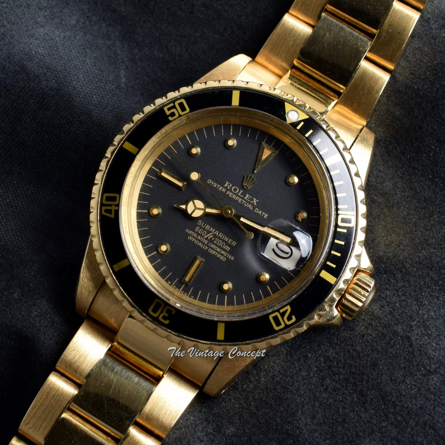 Rolex Submariner 18K YG Black Nipple Dial 1680  (SOLD)