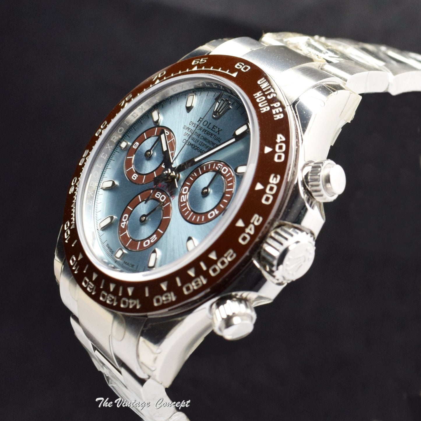 NOS Unworn 2018 Rolex Daytona Platinum PT950 Ice Blue Dial 116506 w/ Original Card & Purchase Invoice (SOLD)