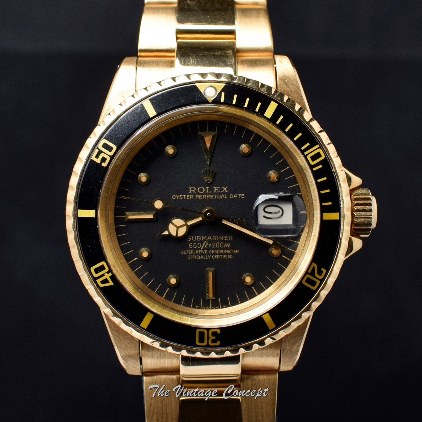 Rolex Submariner 18K YG Black Nipple Dial 1680  (SOLD)