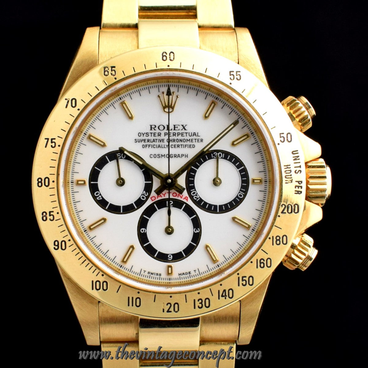 Rolex Daytona 18K YG Porcelain Dial 16528 w/ Service Paper (SOLD)