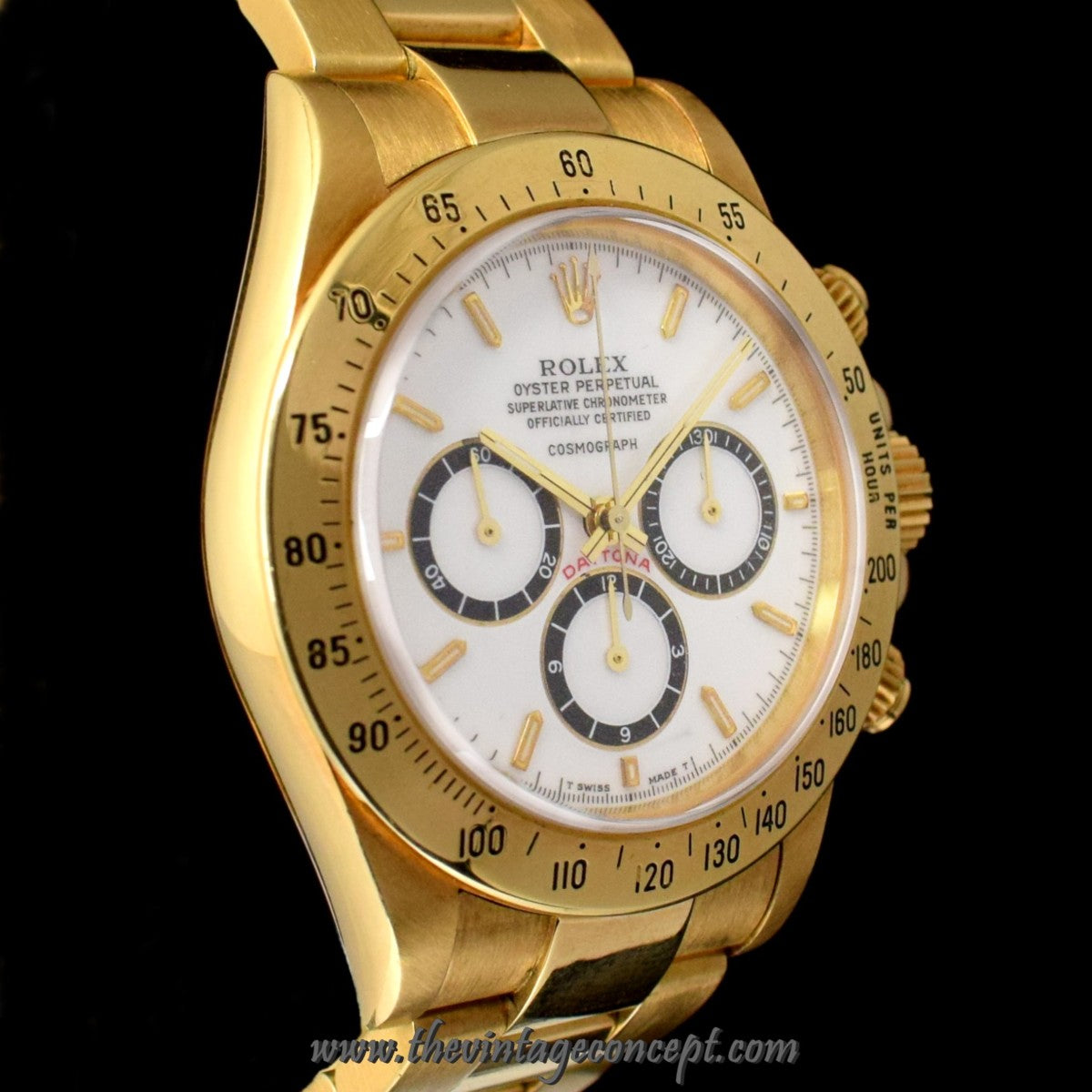 Rolex Daytona 18K YG Porcelain Dial 16528 w/ Service Paper (SOLD)