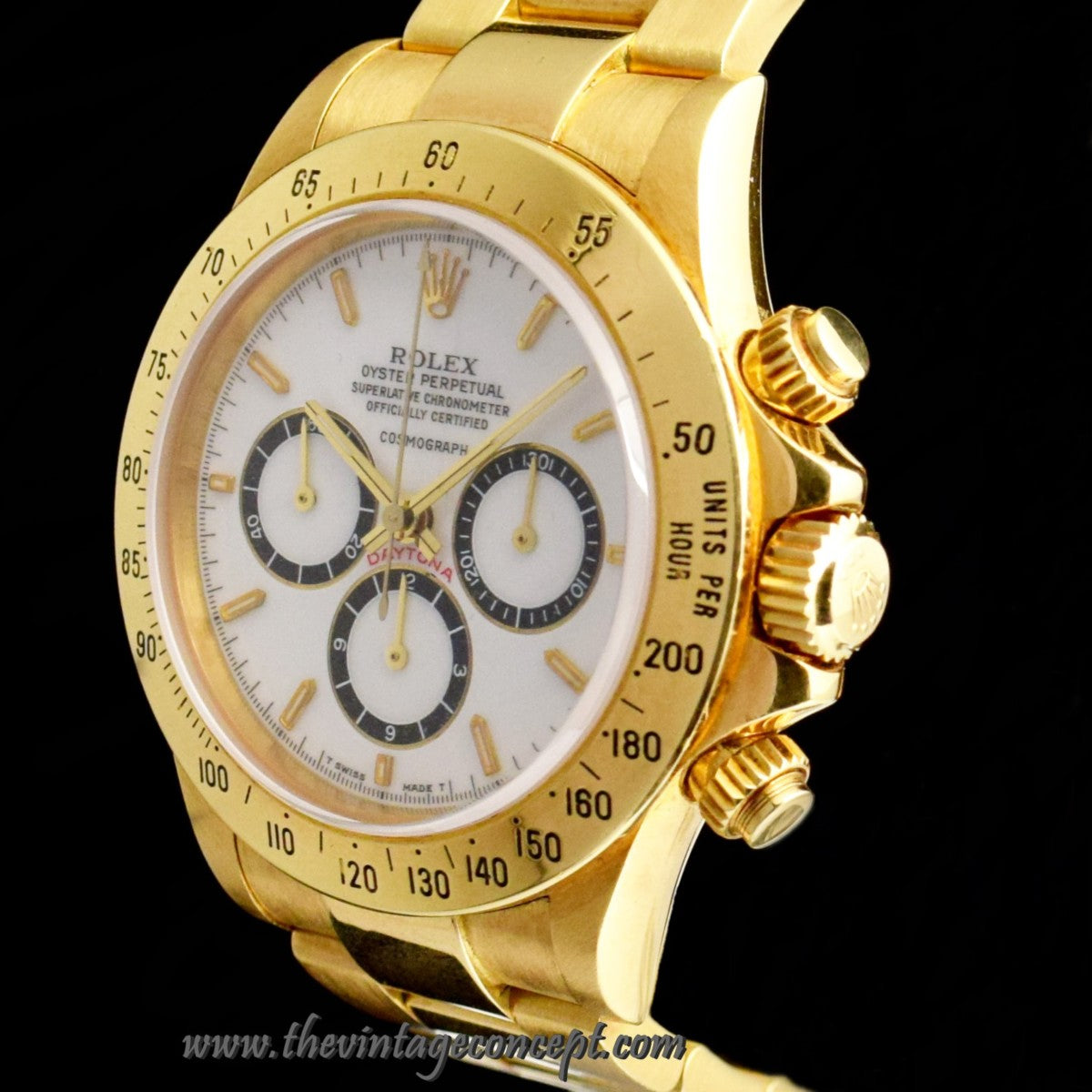 Rolex Daytona 18K YG Porcelain Dial 16528 w/ Service Paper (SOLD)