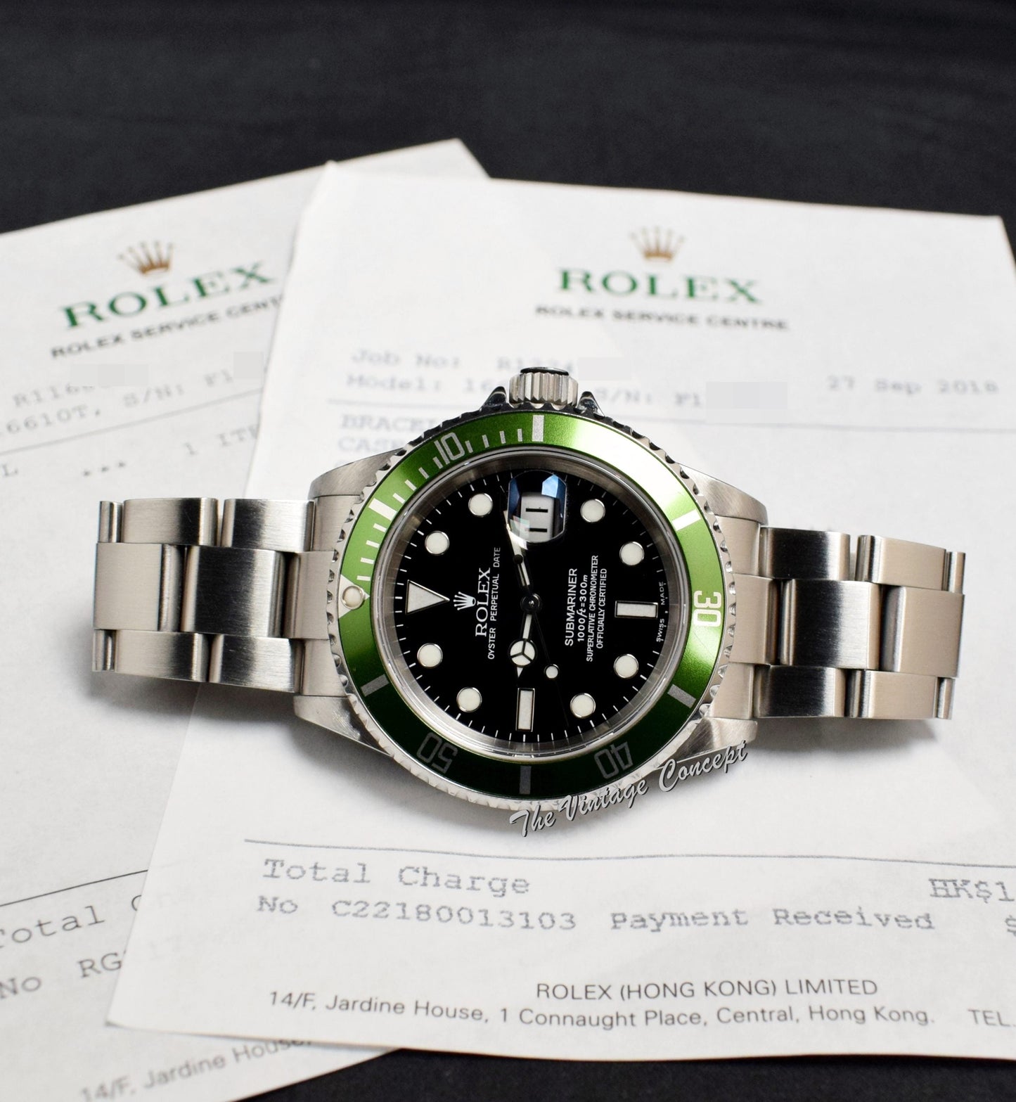 Rolex Submariner 50th Anniversary "Flat 4" 16610LV w/ Service Papers  (SOLD)