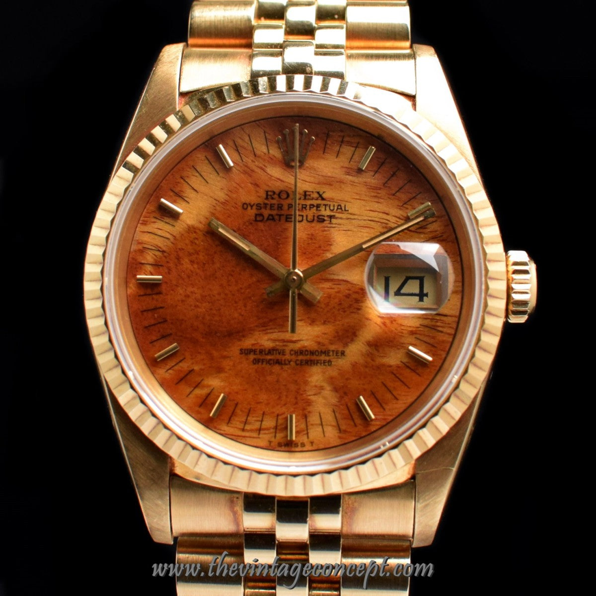 Rolex Datejust 18K YG Wood Pattern Dial 16238 (SOLD)