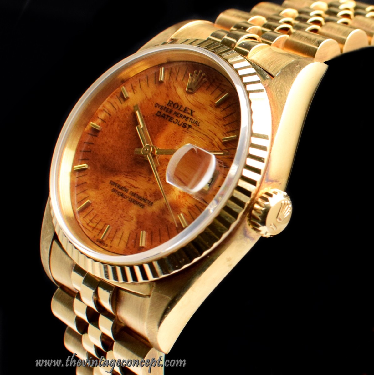 Rolex Datejust 18K YG Wood Pattern Dial 16238 (SOLD)