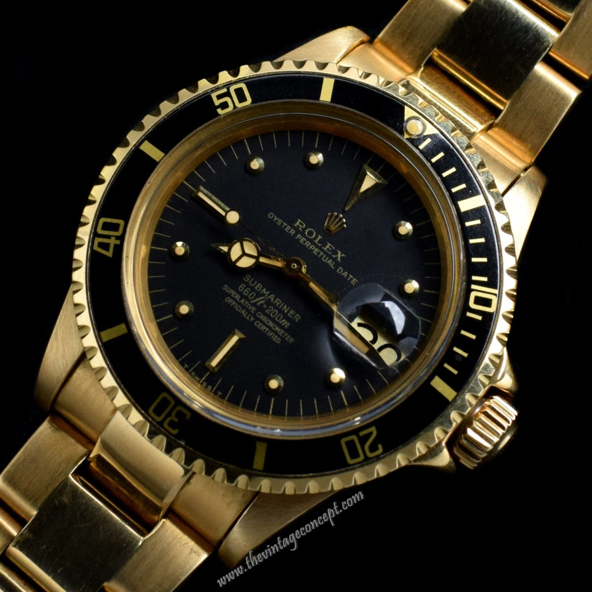 Rolex Submariner 18K YG Black Nipple Dial 1680 (SOLD)