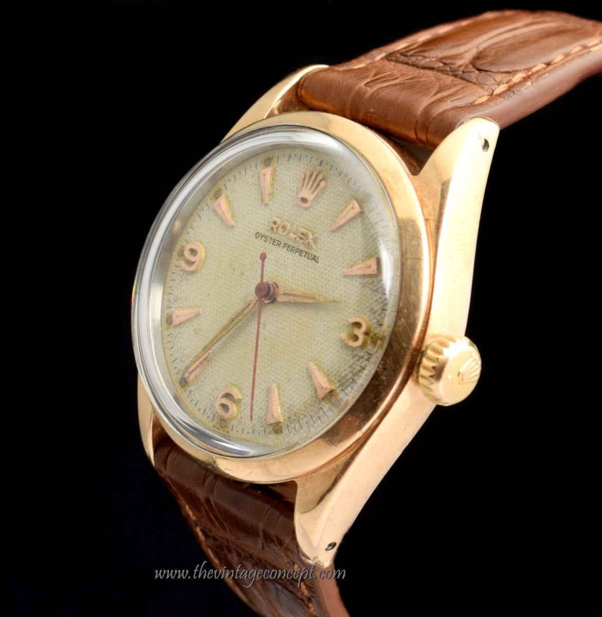 Rolex Pink Gold Cap Honeycomb Explorer Dial 6334 (SOLD)