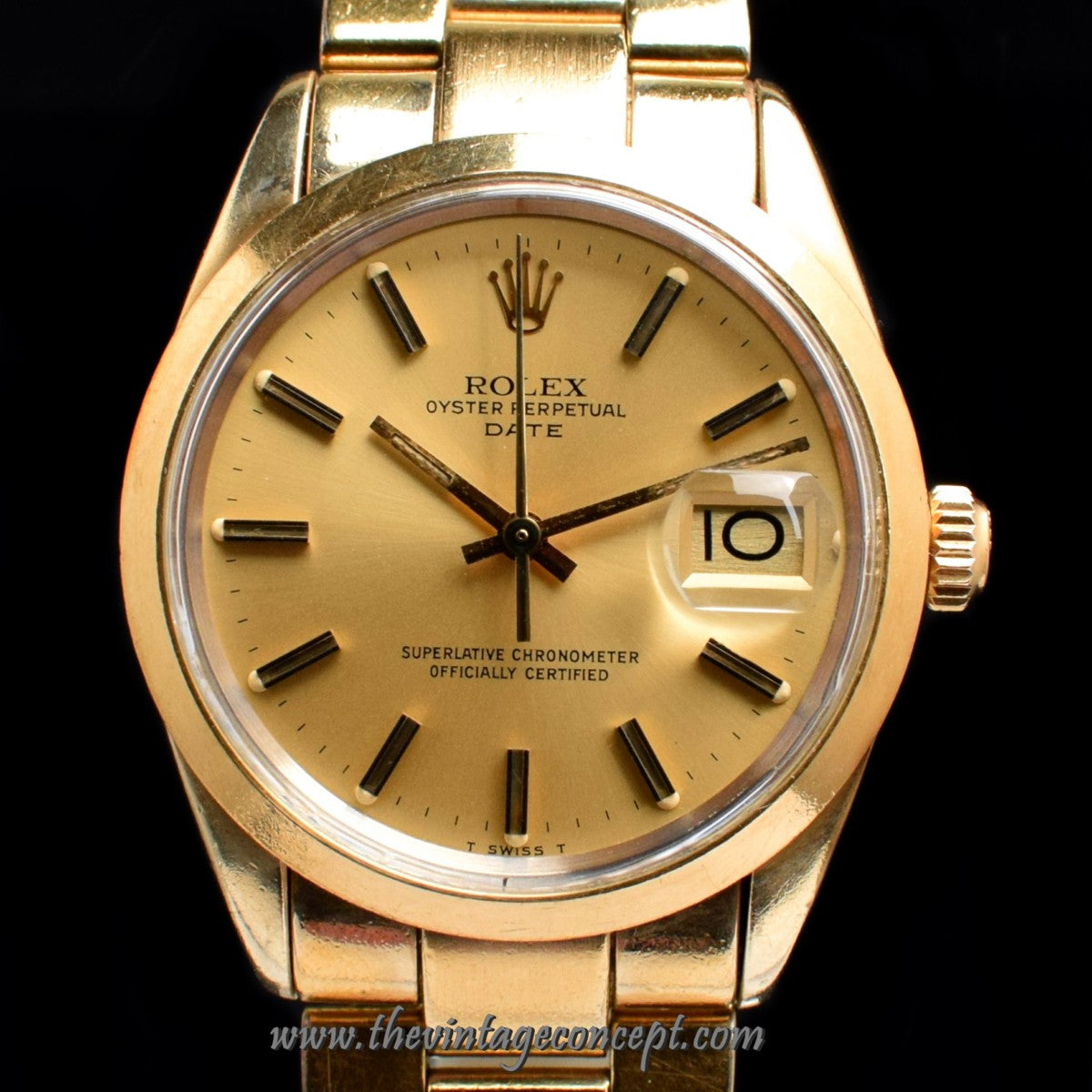 Rolex Date 18K Gold Plated Golden Dial 1550 (SOLD)