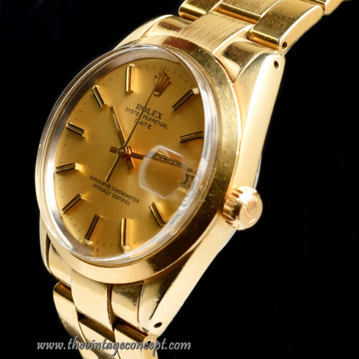 Rolex Date 18K Gold Plated Golden Dial 1550 (SOLD)