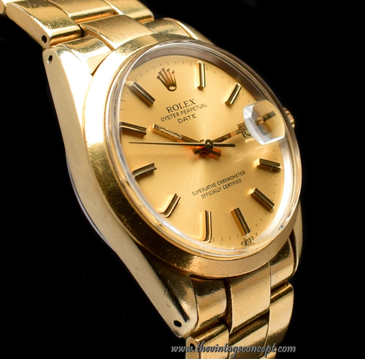 Rolex Date 18K Gold Plated Golden Dial 1550 (SOLD)