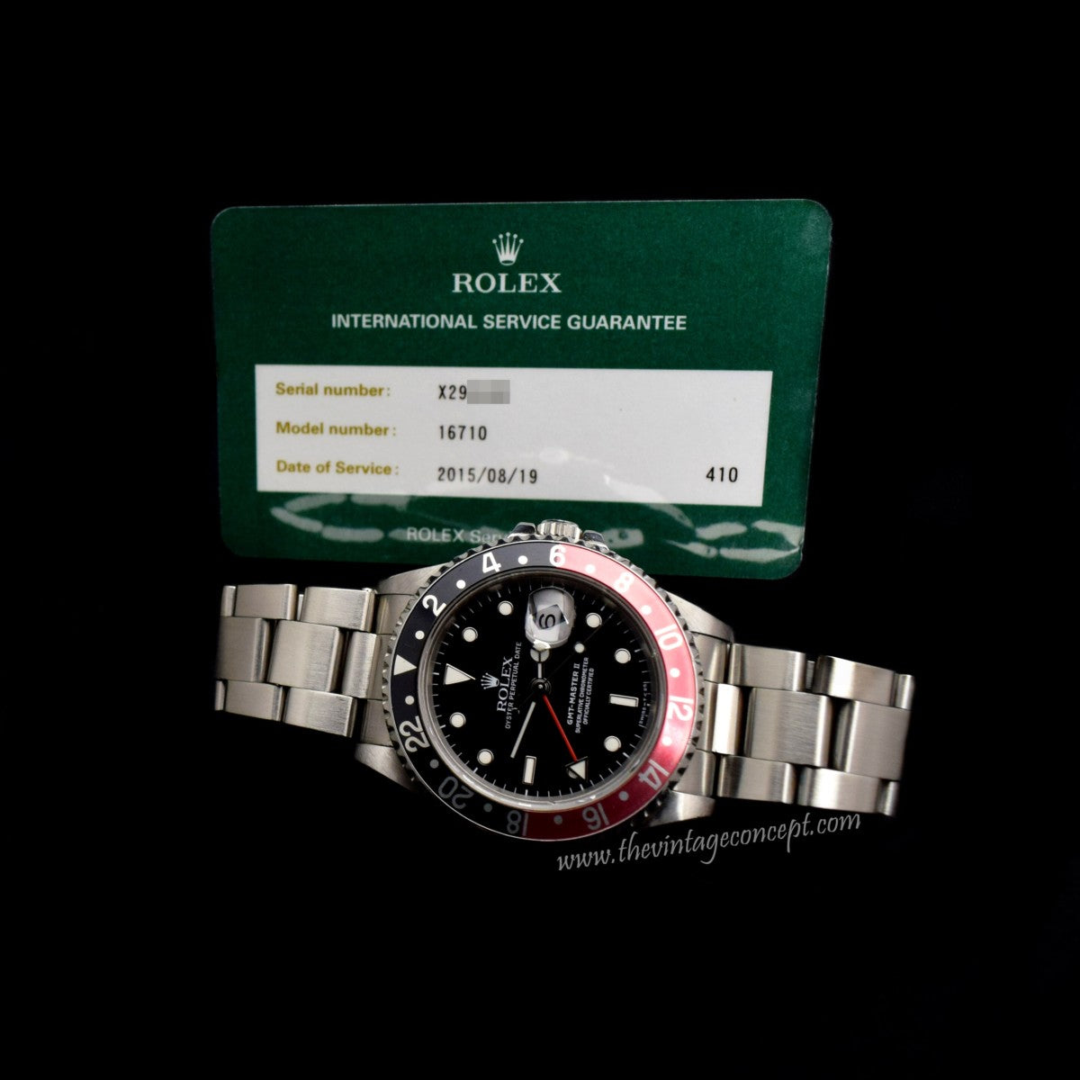 Rolex GMT-Master II Coke 16710 w/Service Card (SOLD)