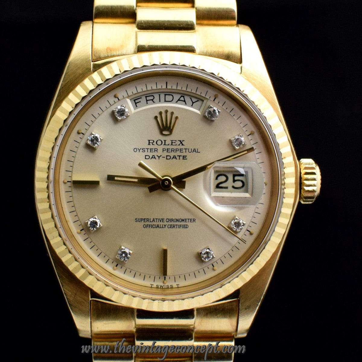 Rolex Day-Date 18K YG Diamond Index 1803 (SOLD)