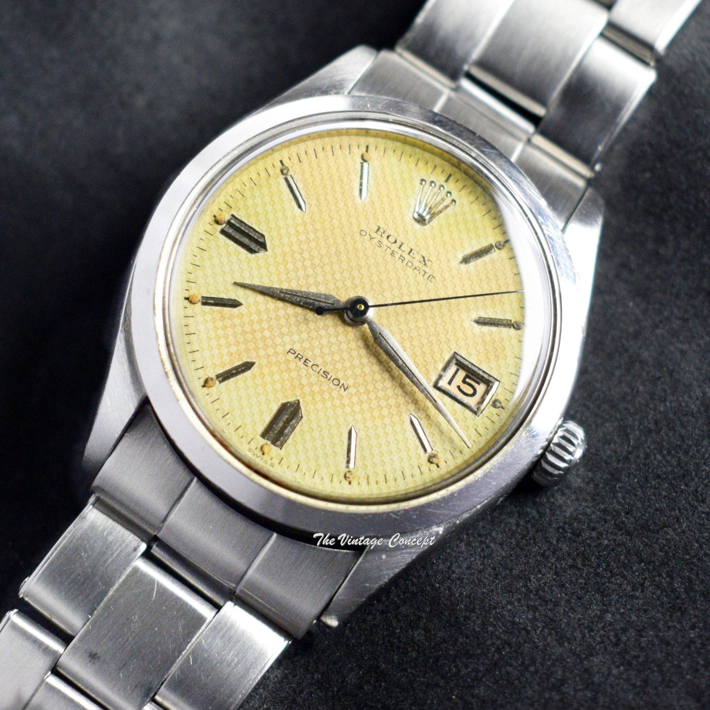 Rolex Oysterdate Precision Honeycomb Creamy Dial 6294  (SOLD)