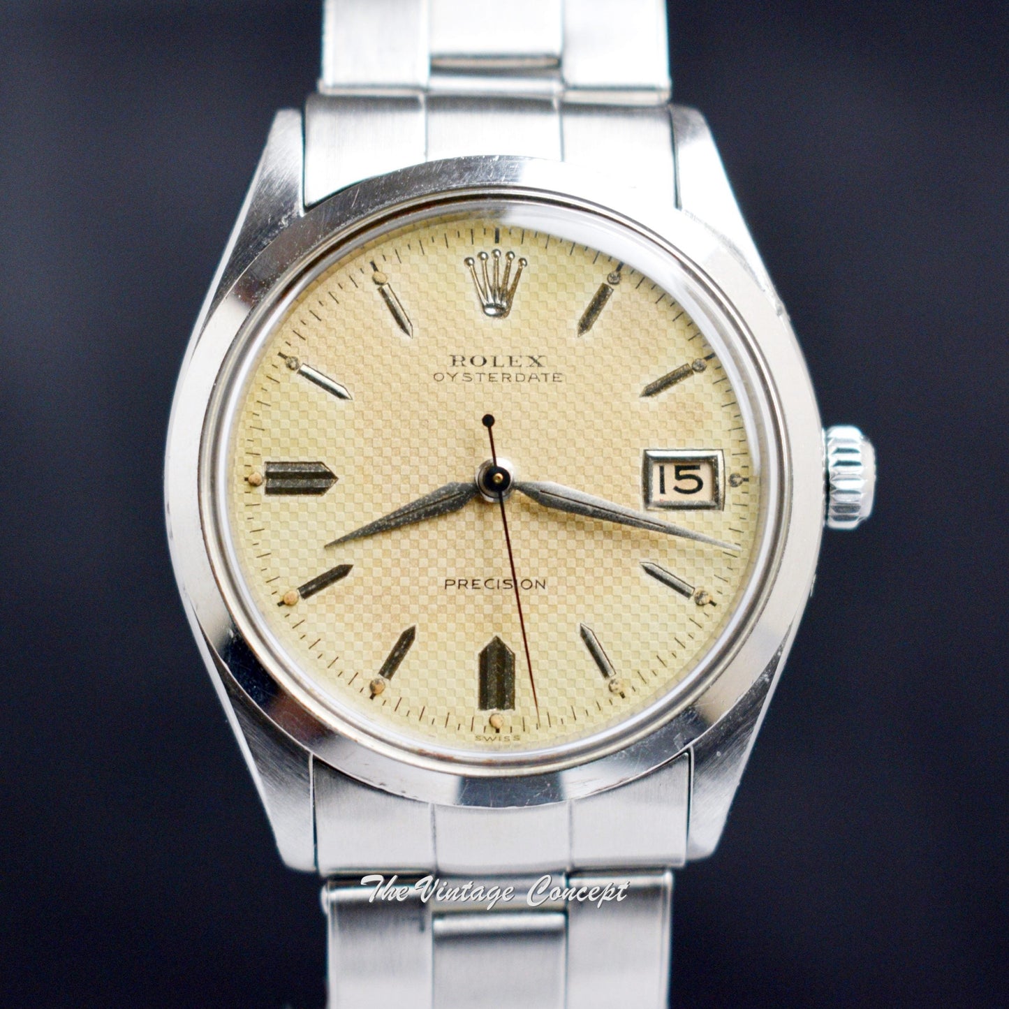 Rolex Oysterdate Precision Honeycomb Creamy Dial 6294  (SOLD)