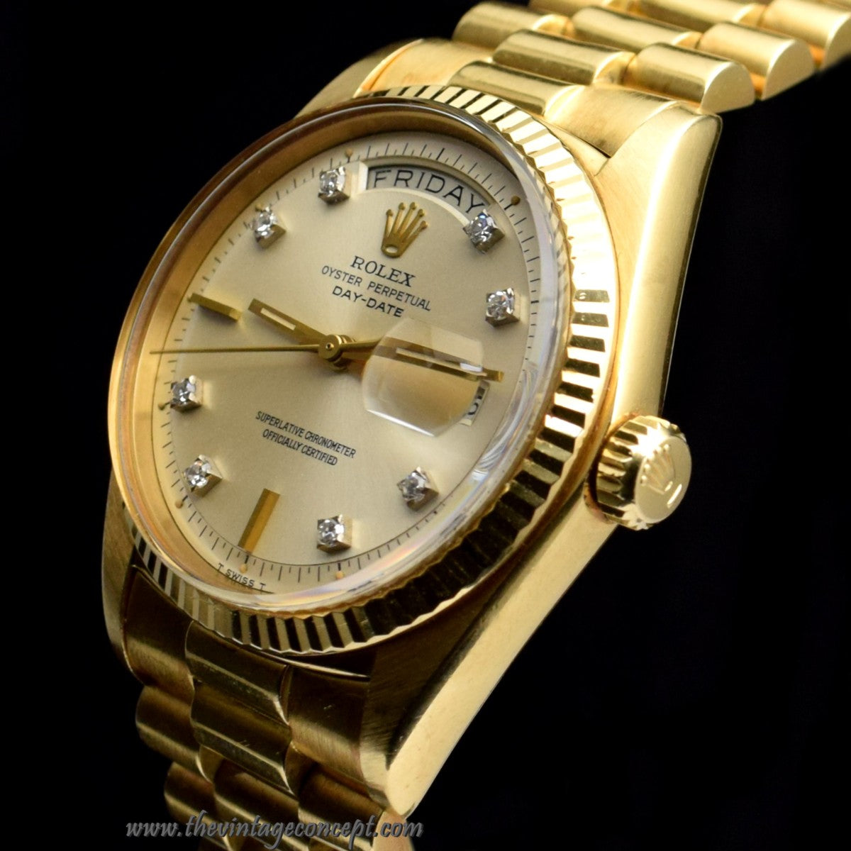 Rolex Day-Date 18K YG Diamond Index 1803 (SOLD)