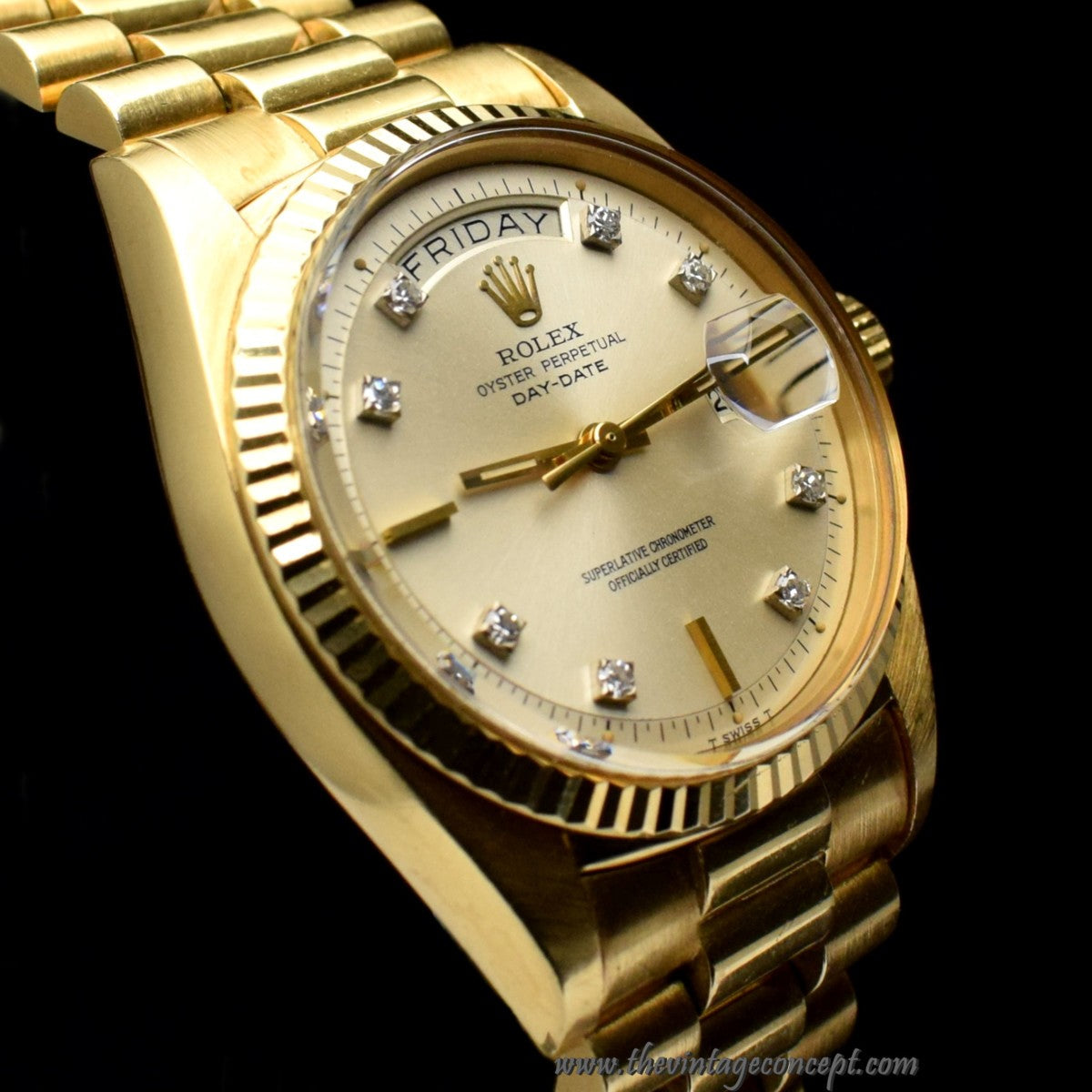 Rolex Day-Date 18K YG Diamond Index 1803 (SOLD)