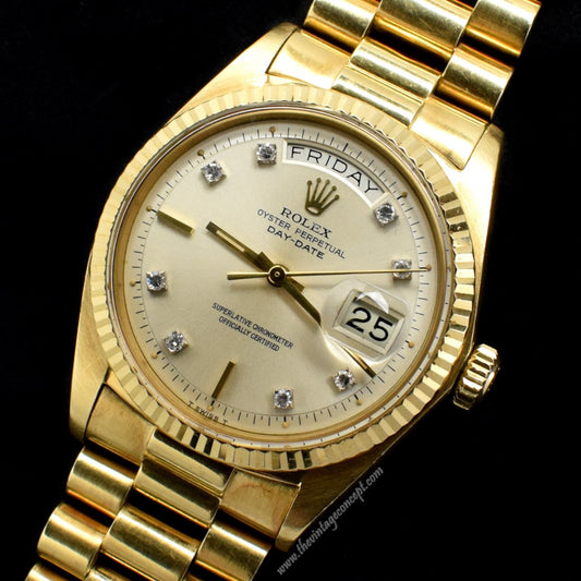 Rolex Day-Date 18K YG Diamond Index 1803 (SOLD)