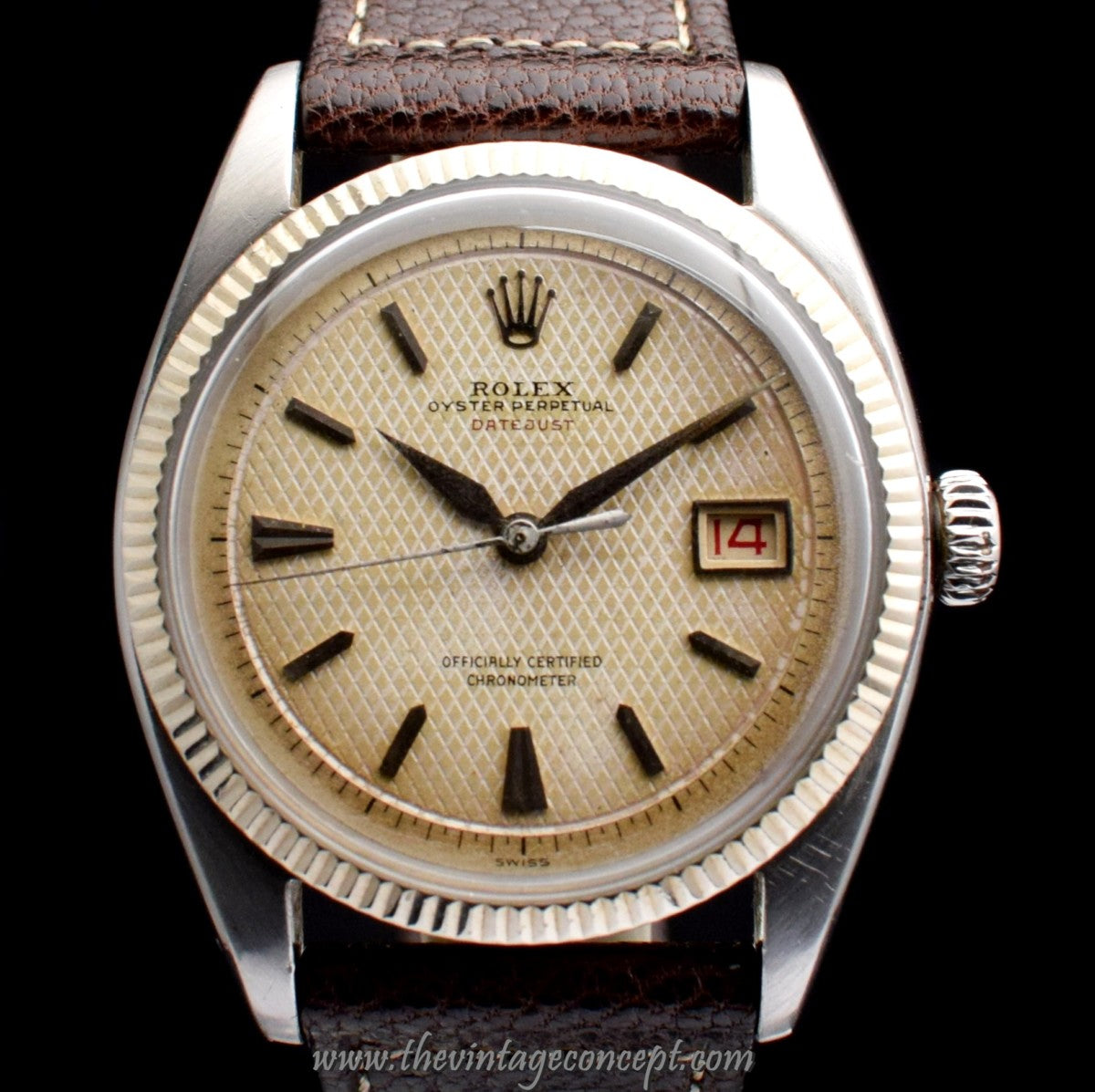 Rolex Big Bubbleback Datejust White Honeycomb Dial 6305 (SOLD)