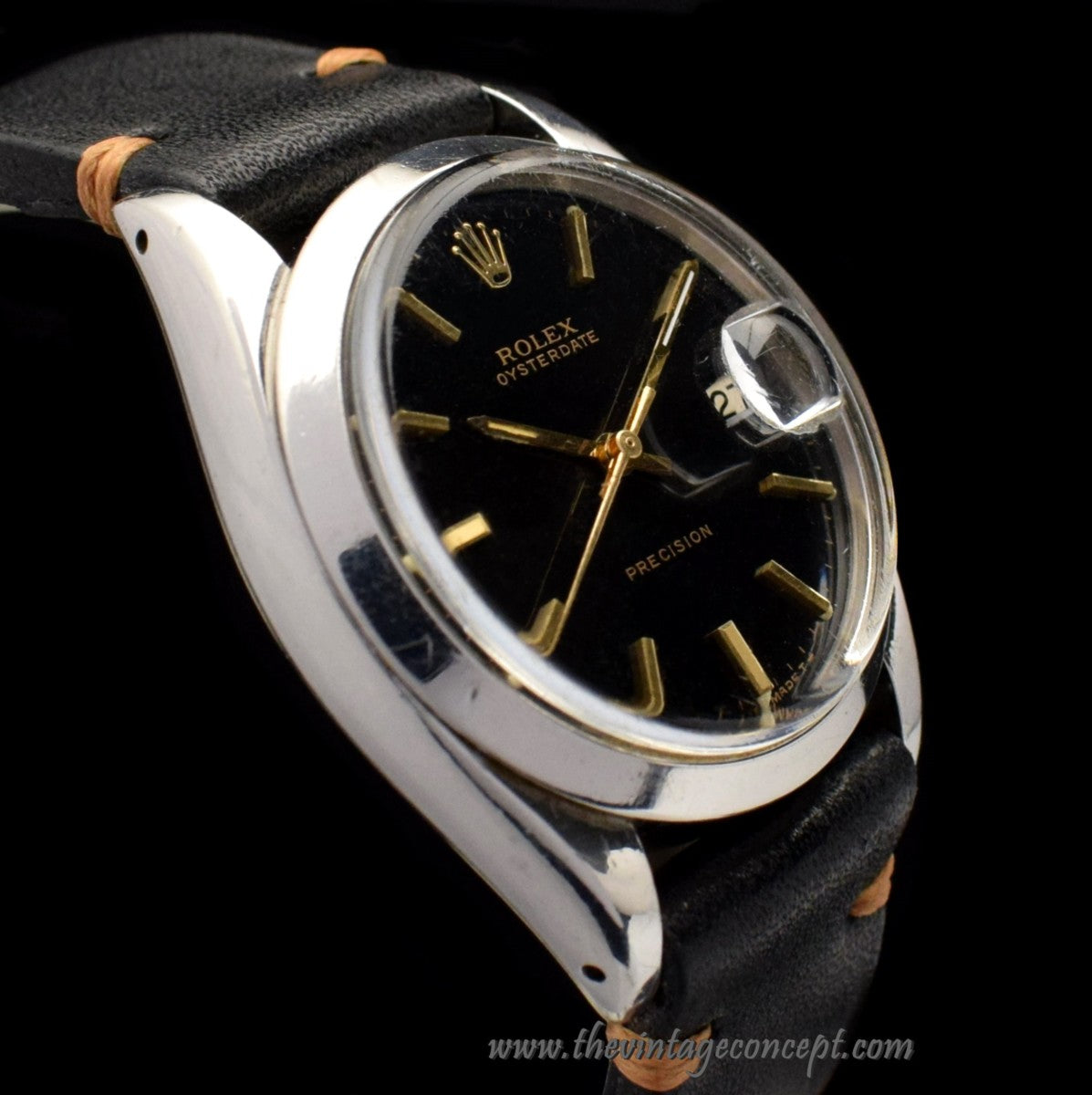 Rolex Oysterdate Black Gilt Dial 6694 (SOLD)