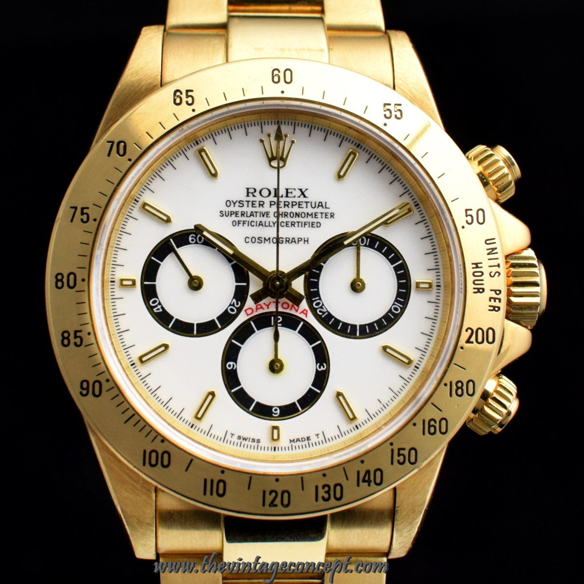 Rolex Daytona 18K YG Porcelain Dial 16528 (Full Set) (SOLD)