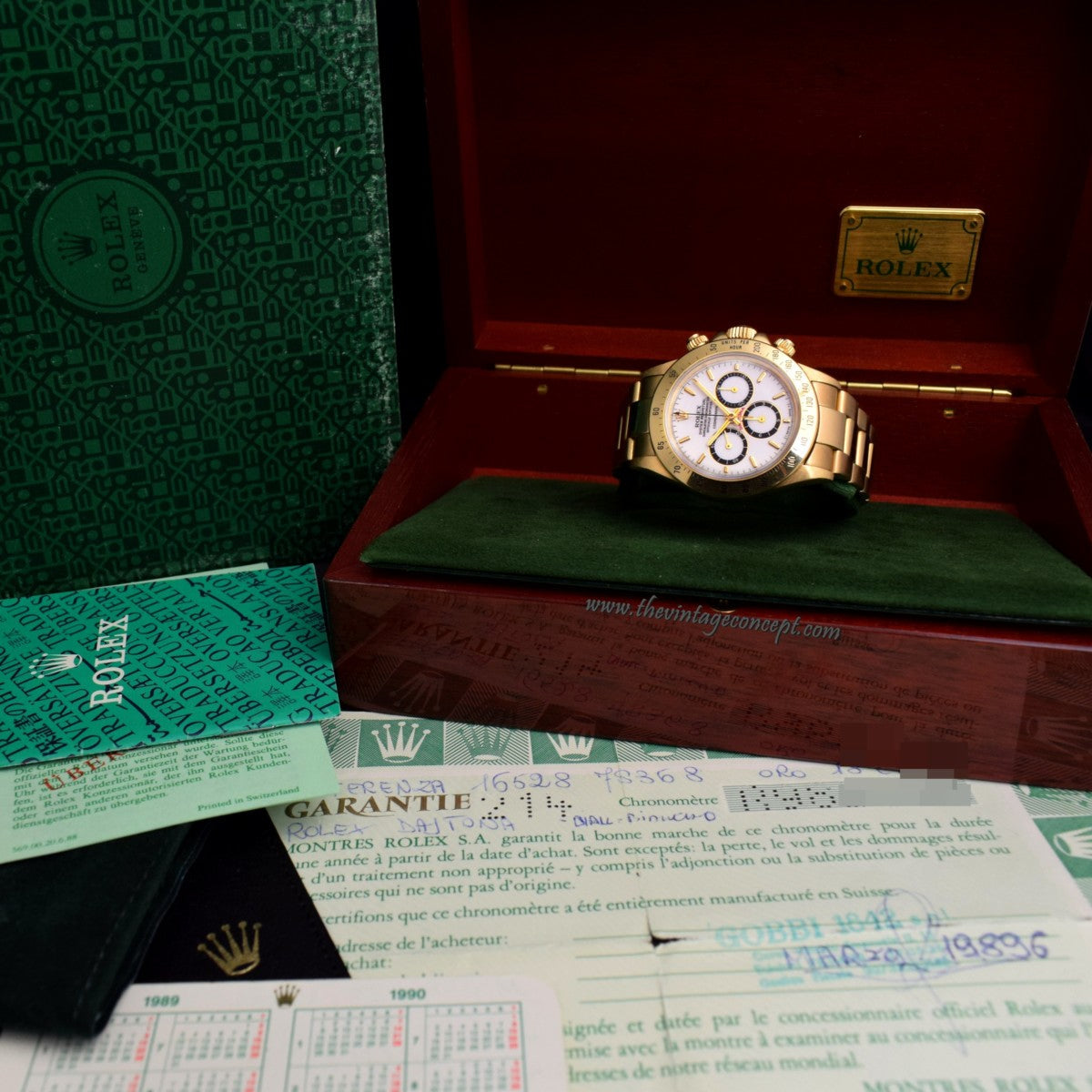 Rolex Daytona 18K YG Porcelain Dial 16528 (Full Set) (SOLD)