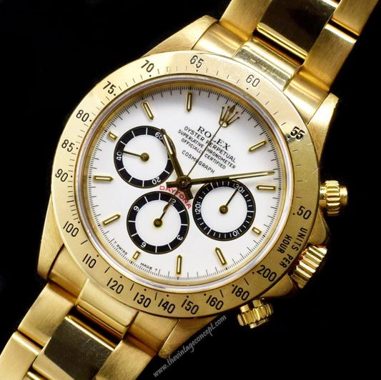 Rolex Daytona 18K YG Porcelain Dial 16528 (Full Set) (SOLD)