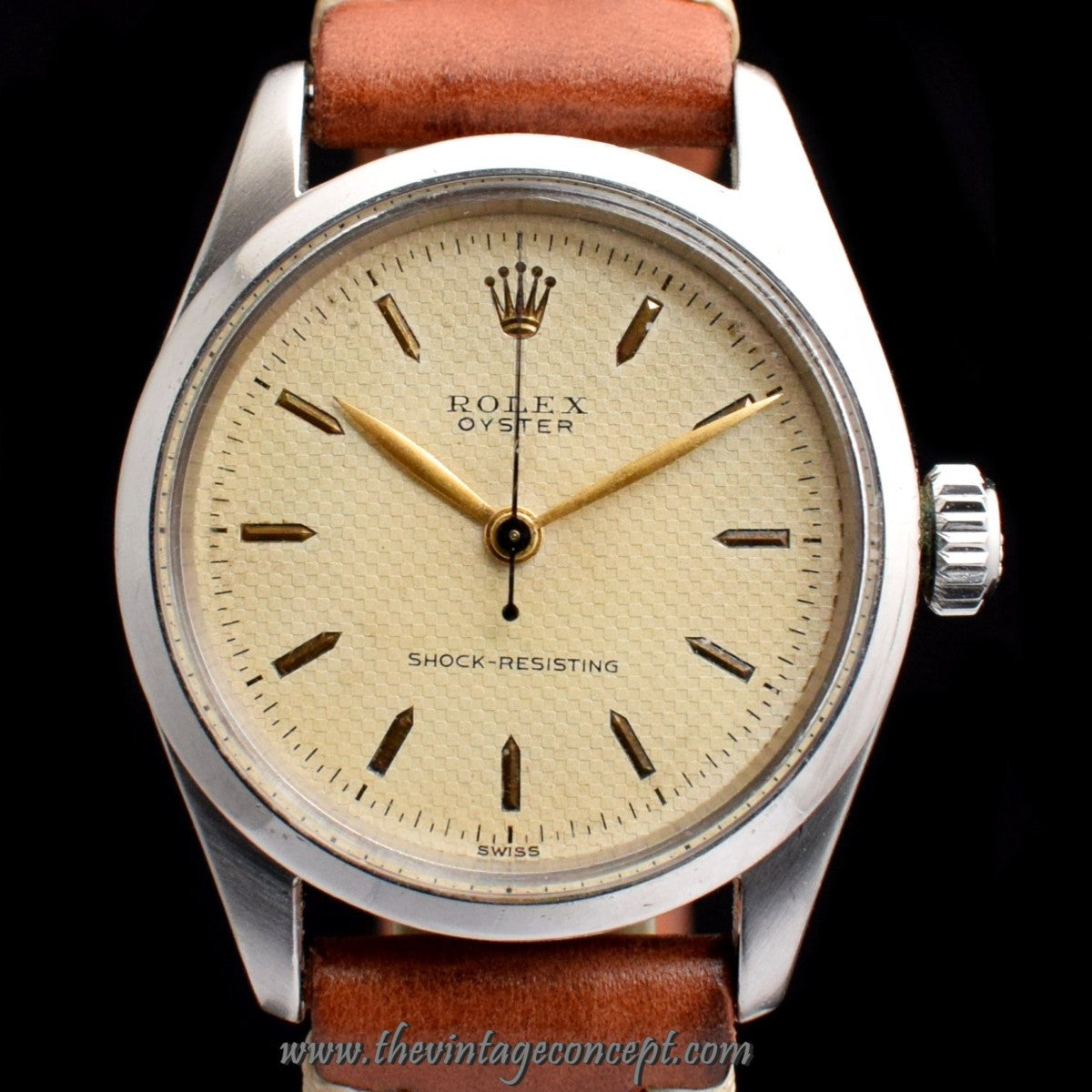 Rolex Oyster Honeycomb Creamy Dial 6244 (SOLD)