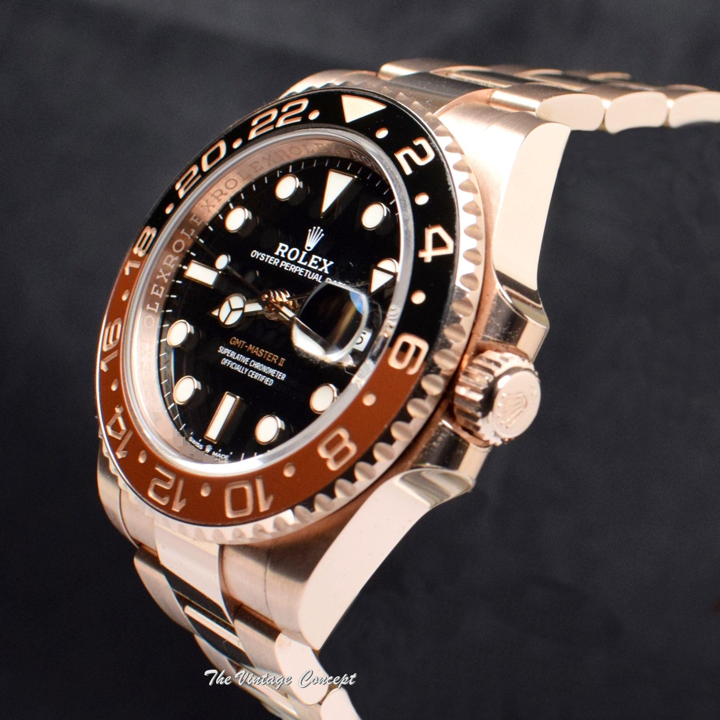 Rolex GMT-Master II 18K Rose Gold Rootbeer 126715CHNR (Full Set) (SOLD)