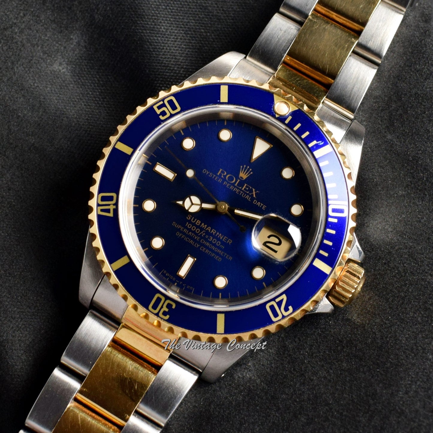 Rolex Submariner Two-Tones Blue Dial 16613 w/ Original Paper  (SOLD)