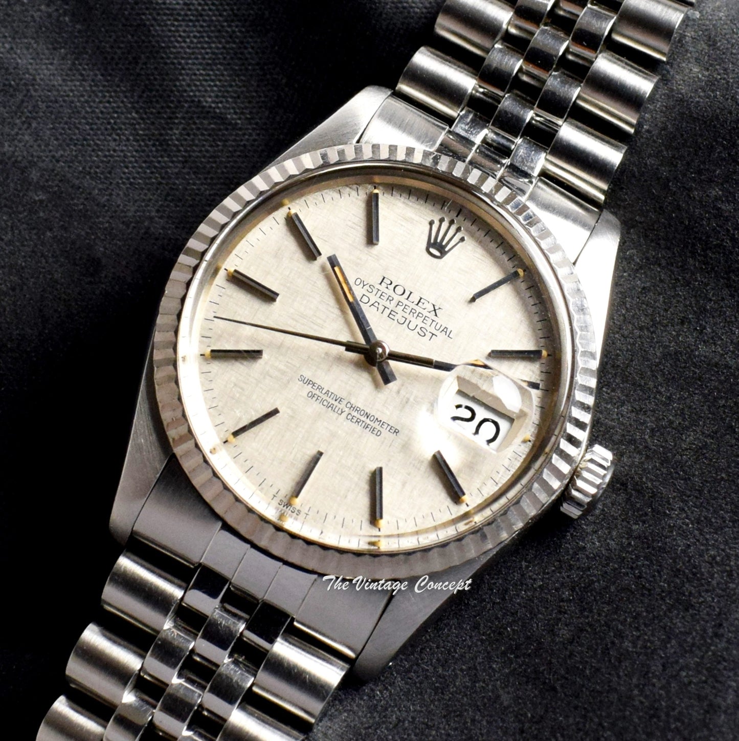 Rolex Datejust Silver Linen Dial 16014 w/ Original Paper (SOLD)