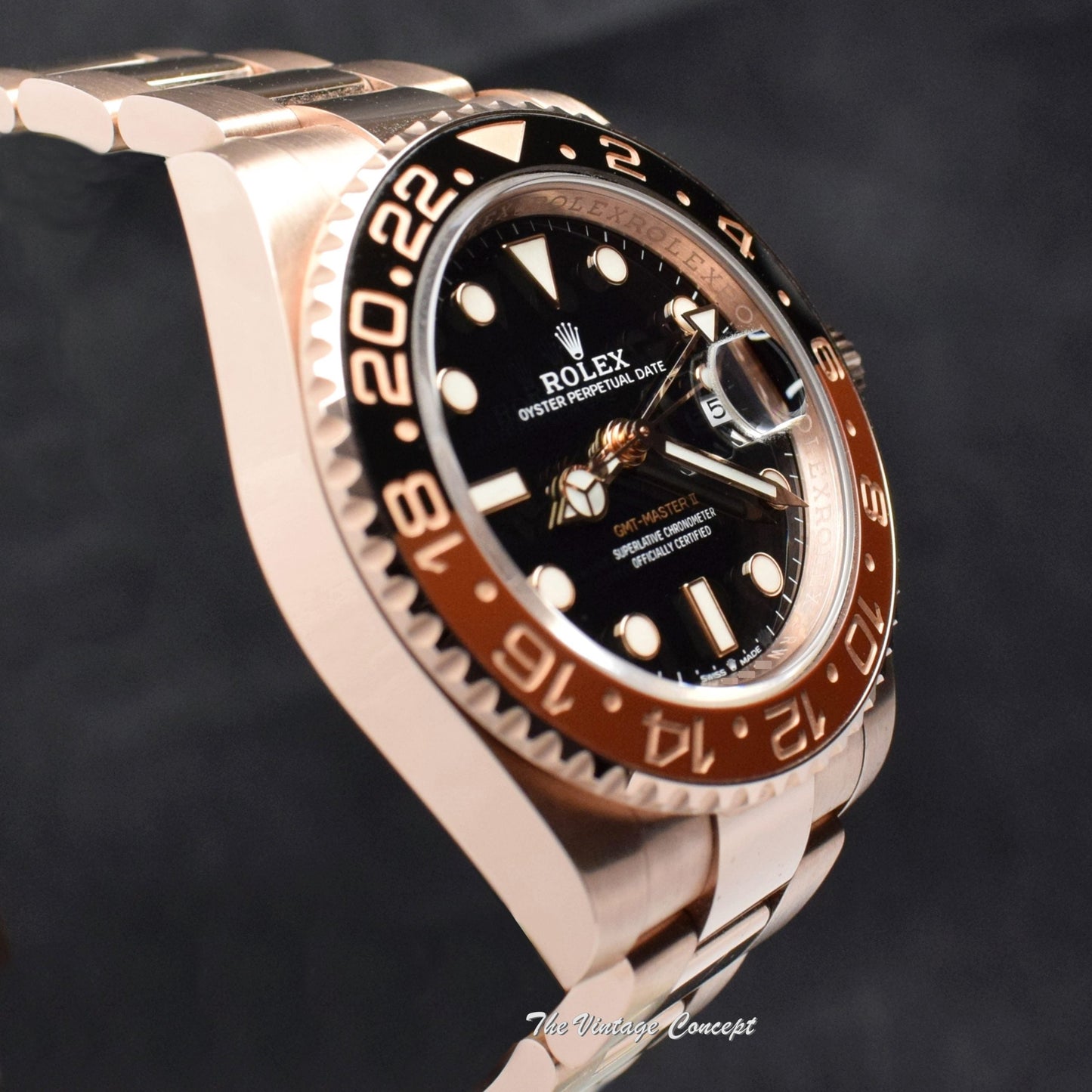 Rolex GMT-Master II 18K Rose Gold Rootbeer 126715CHNR (Full Set) (SOLD)