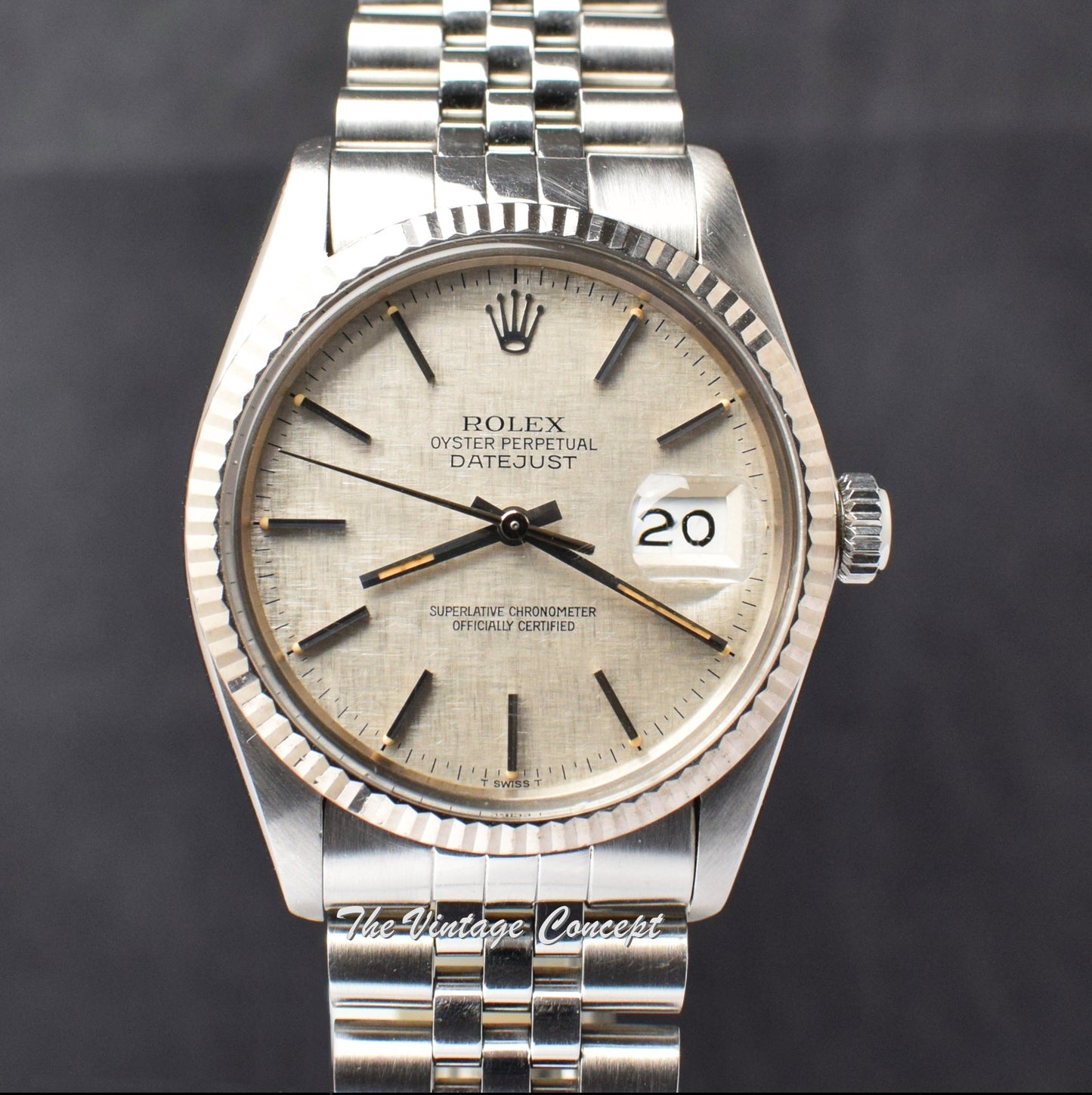 Rolex Datejust Silver Linen Dial 16014 w/ Original Paper (SOLD)