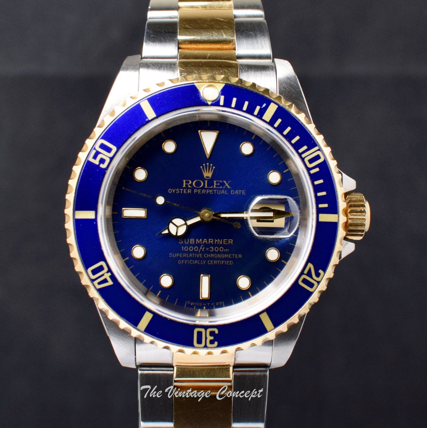 Rolex Submariner Two-Tones Blue Dial 16613 w/ Original Paper  (SOLD)