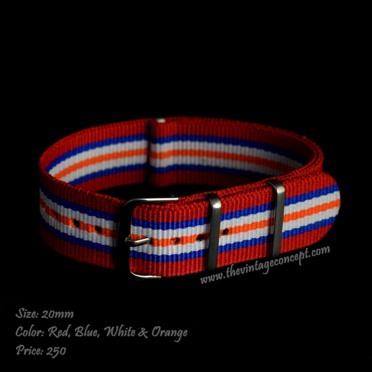 20mm Green, White & Orange Nato Strap