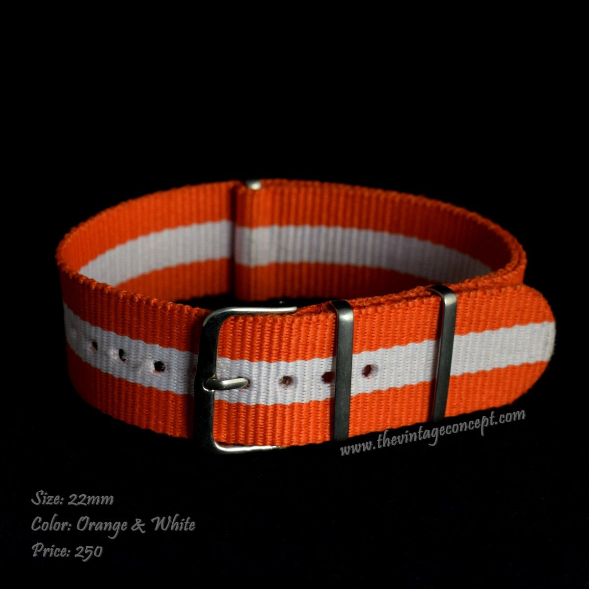 22mm Red & White Nato Strap