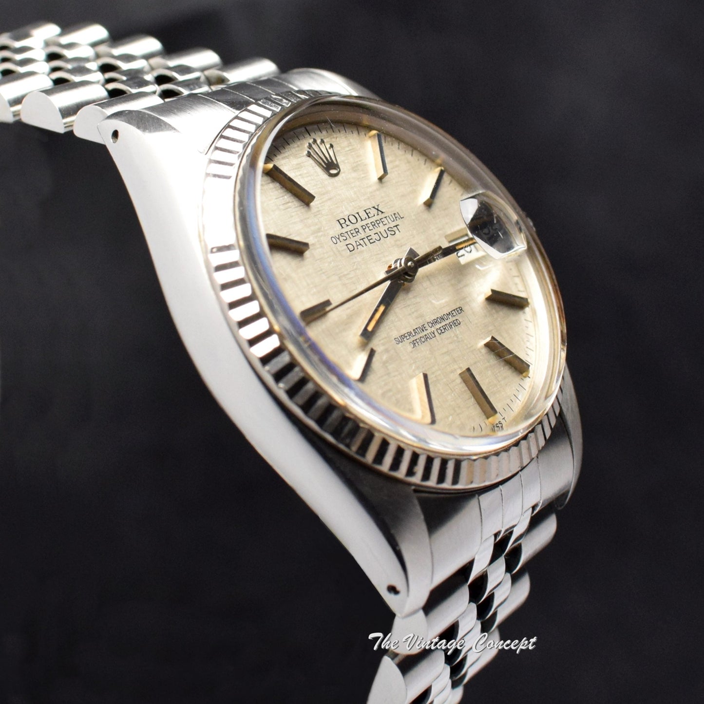 Rolex Datejust Silver Linen Dial 16014 w/ Original Paper (SOLD)