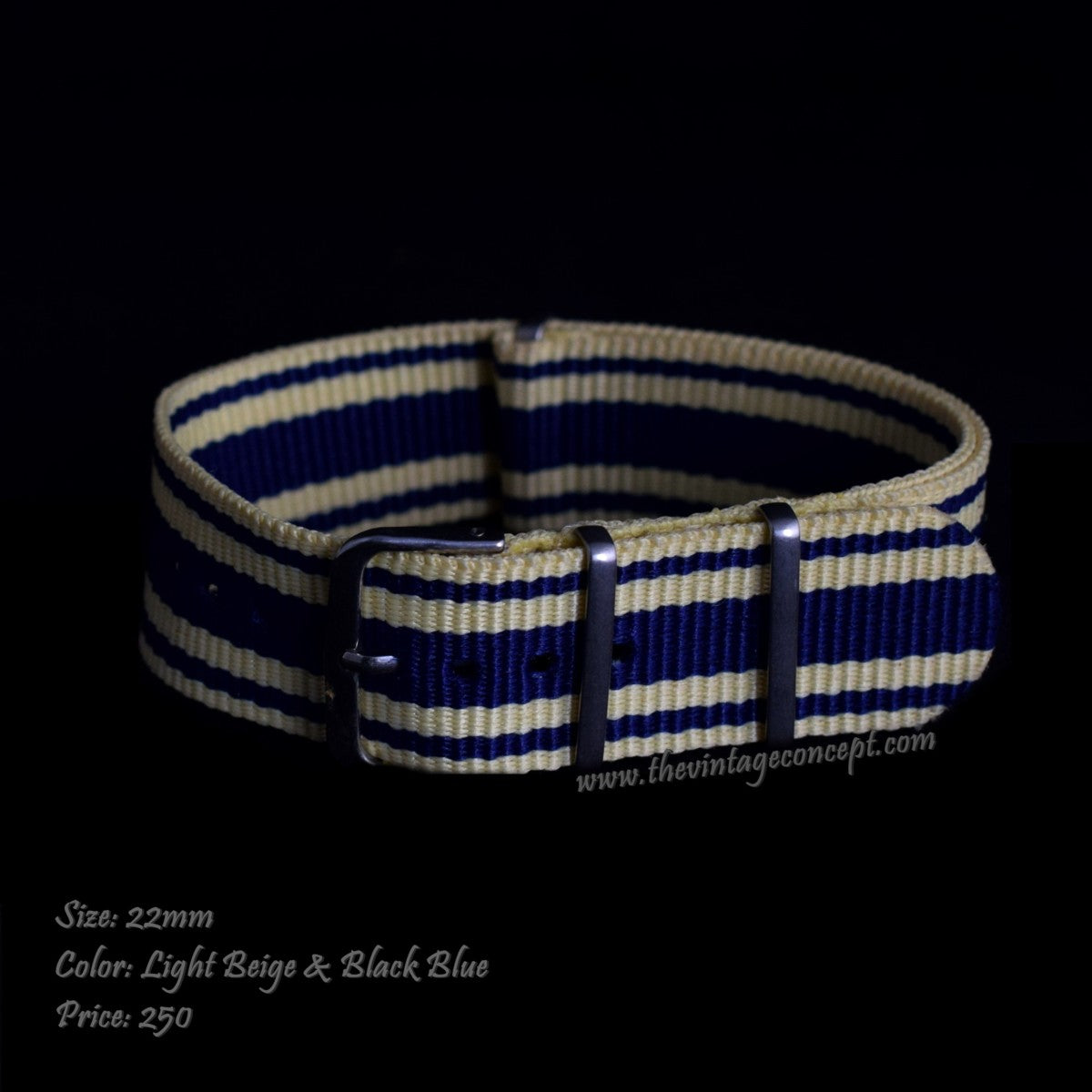 22mm Baby Blue & White Nato Strap