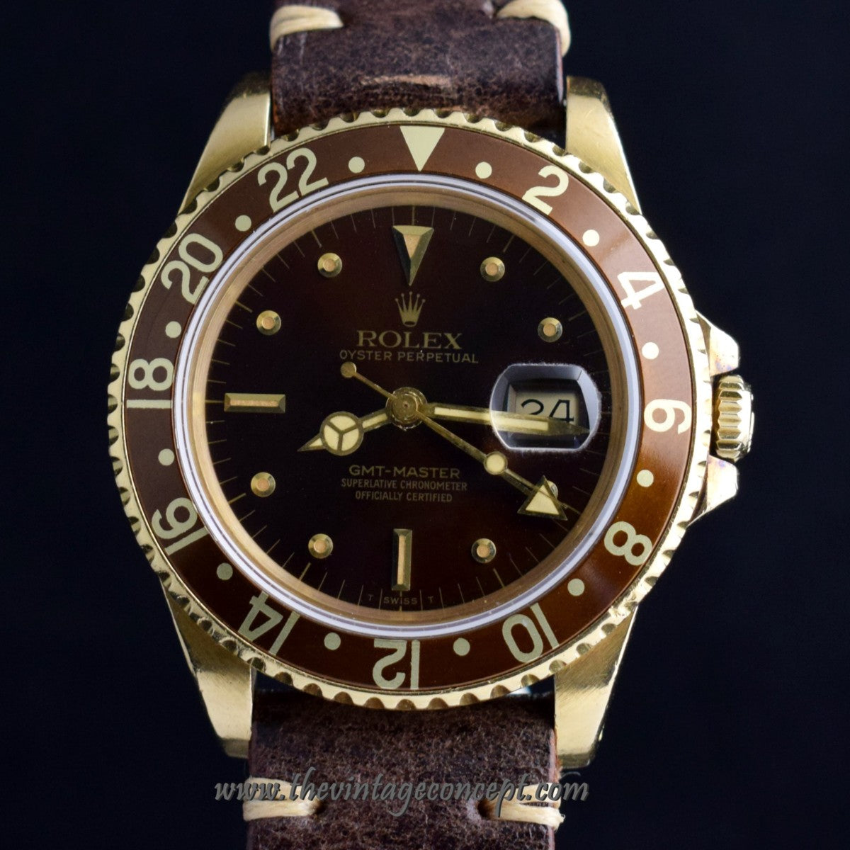 Rolex GMT-Master 18K YG Brown Nipple Dial 16758   ( SOLD）