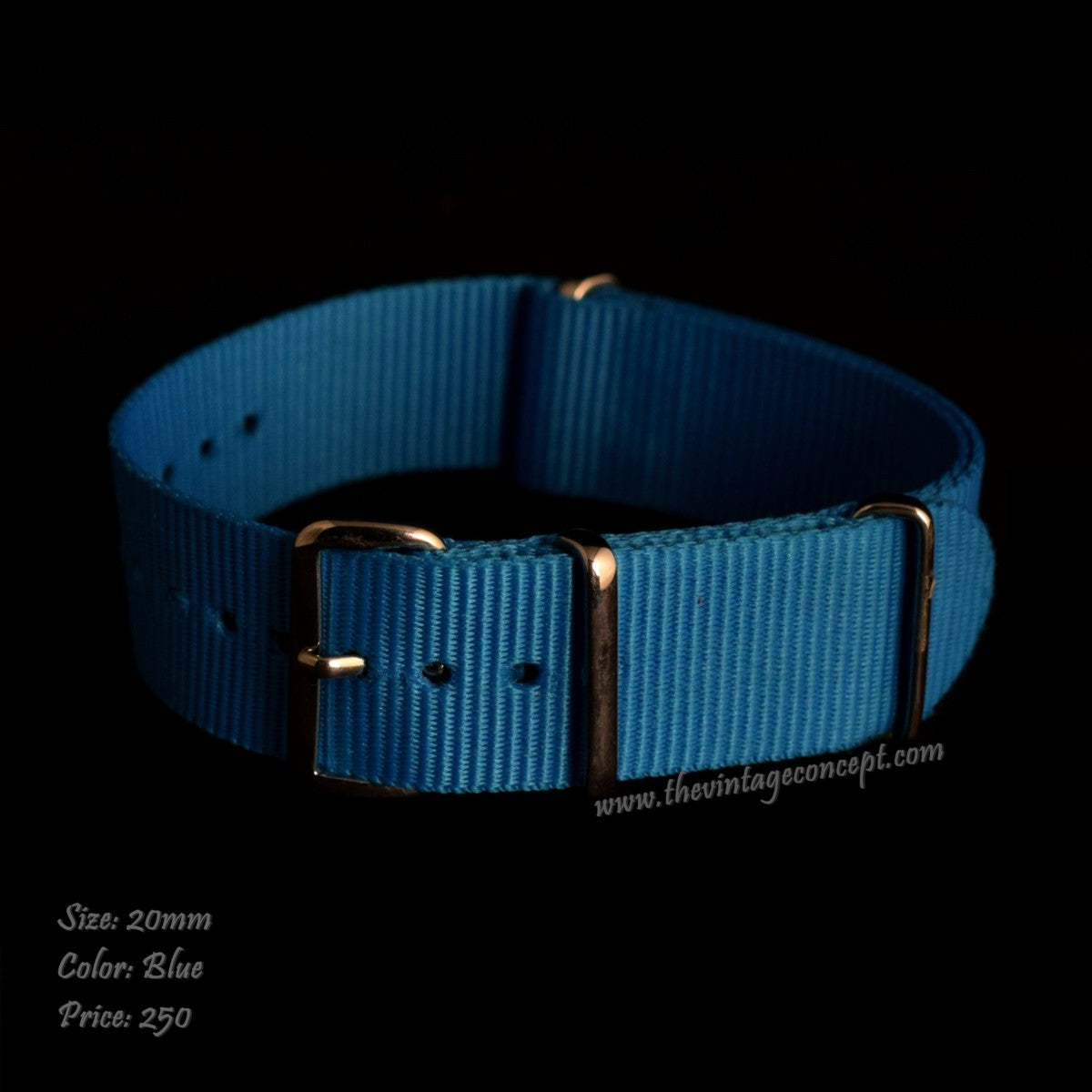 20mm Baby Blue & White Nato Strap