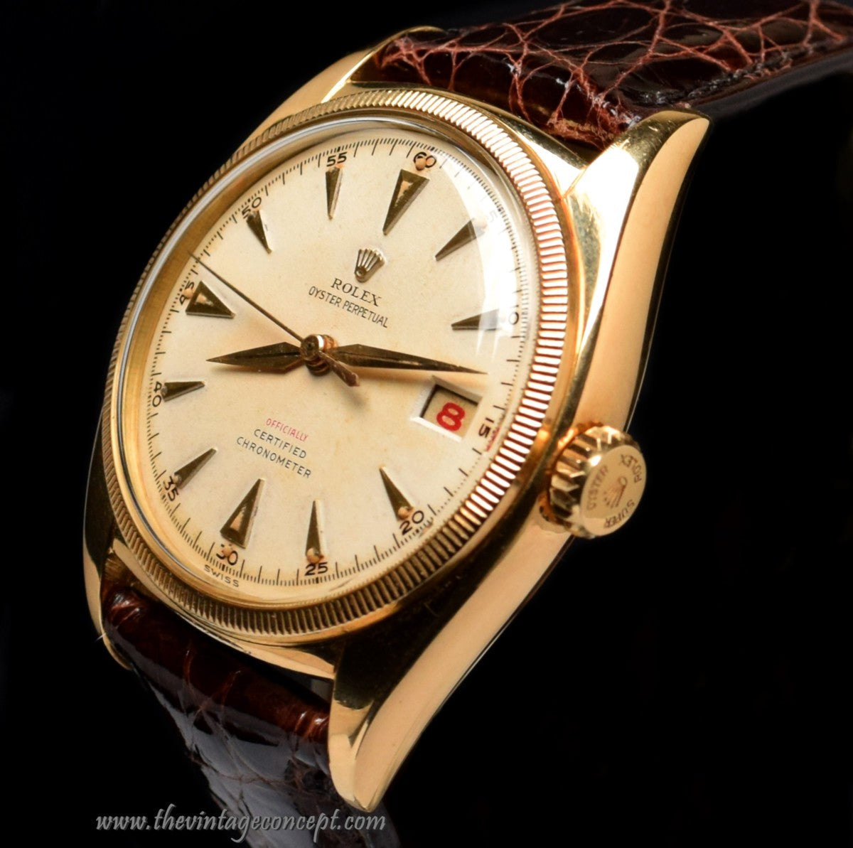 Rolex Big Bubbleback 18K YG Red "Officially" Creamy Dial 6075  (SOLD)