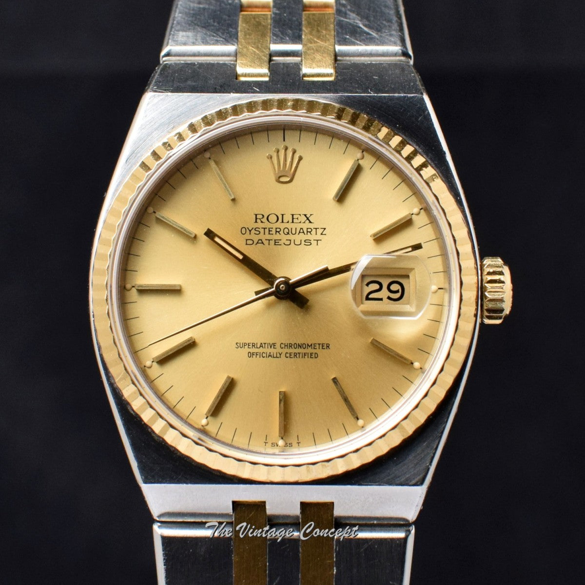 Rolex Datejust Two-Tones Quartz Gold Dial 17013 (SOLD)