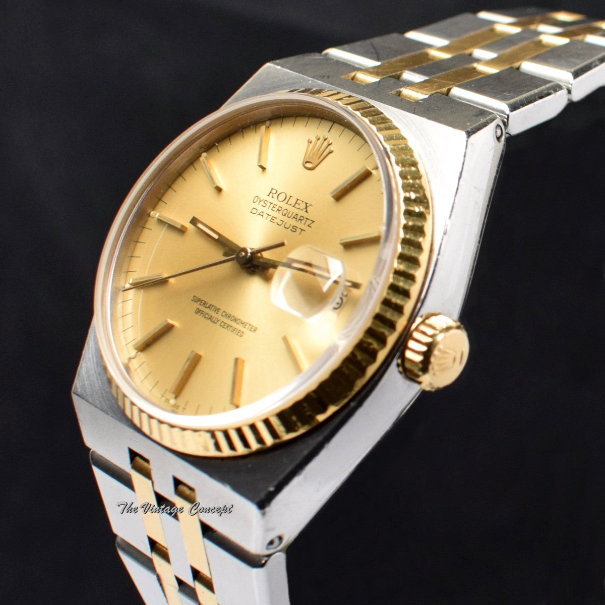 Rolex Datejust Two-Tones Quartz Gold Dial 17013 (SOLD)