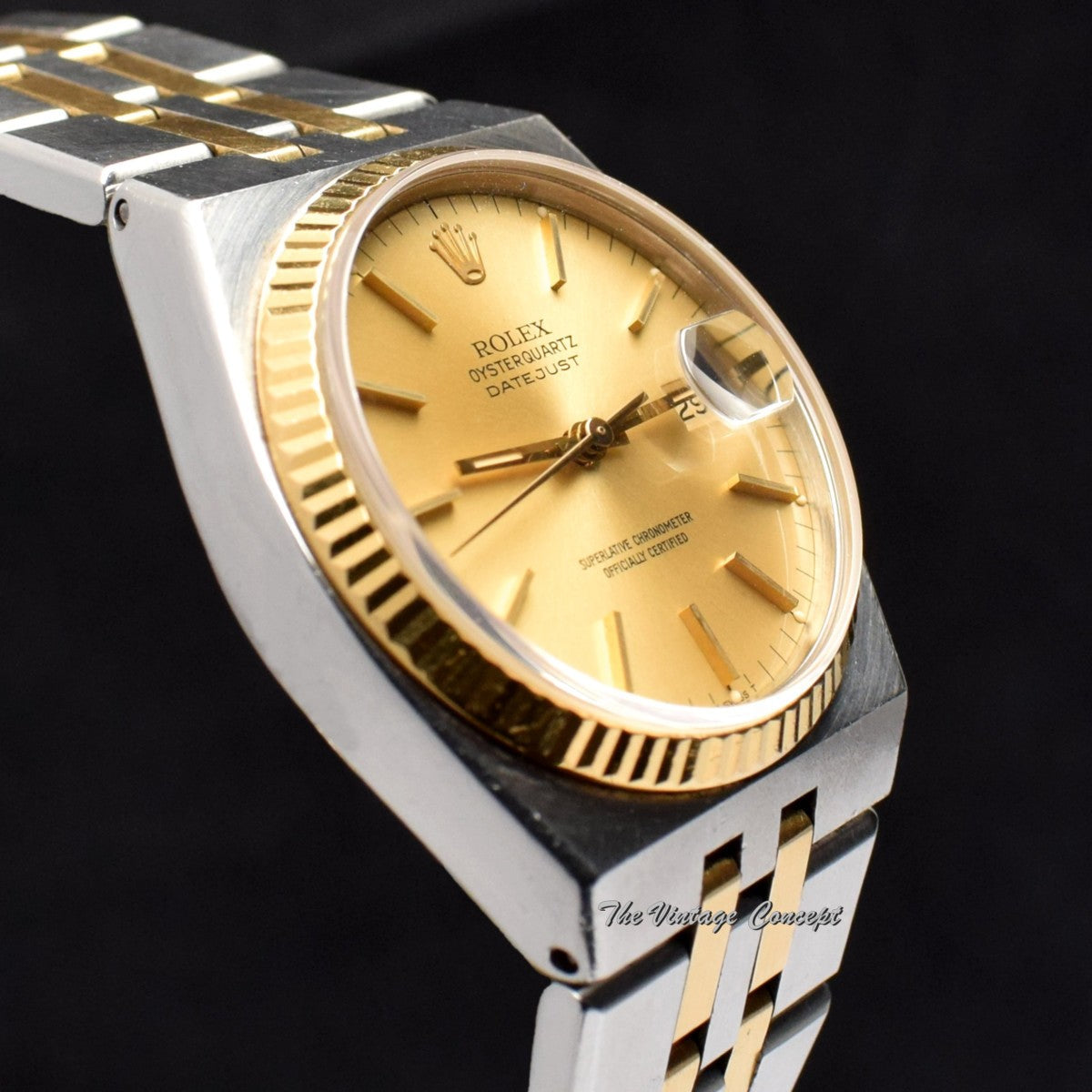 Rolex Datejust Two-Tones Quartz Gold Dial 17013 (SOLD)