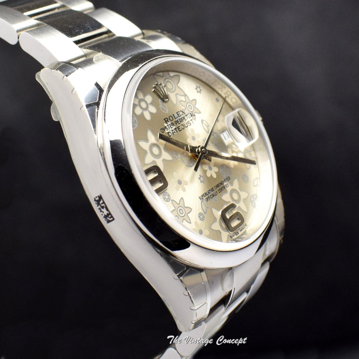 95% NEW Rolex Datejust Silver Flower Pattern Dial 116200 (Full Set) (SOLD)