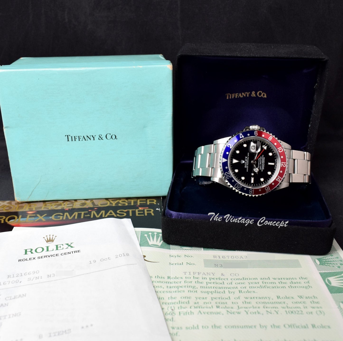 Rolex GMT-Master "Tiffany & Co" 16700 (Box Set) w/ Service Record (SOLD)